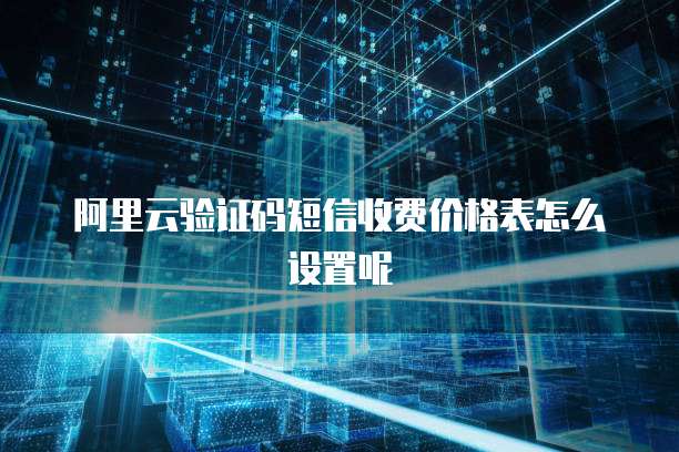 阿里云验证码短信收费价格表怎么设置呢