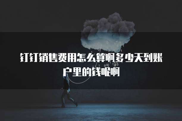 钉钉销售费用怎么算啊多少天到账户里的钱呢啊