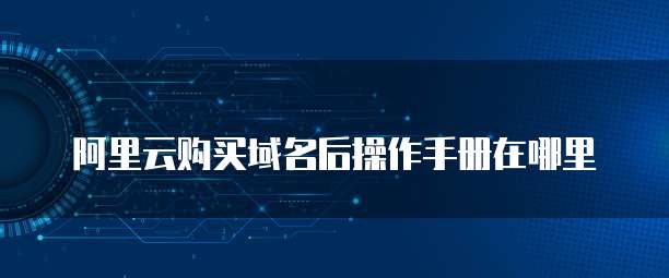 阿里云购买域名后操作手册在哪里