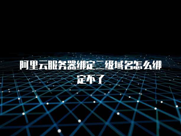 阿里云服务器绑定二级域名怎么绑定不了