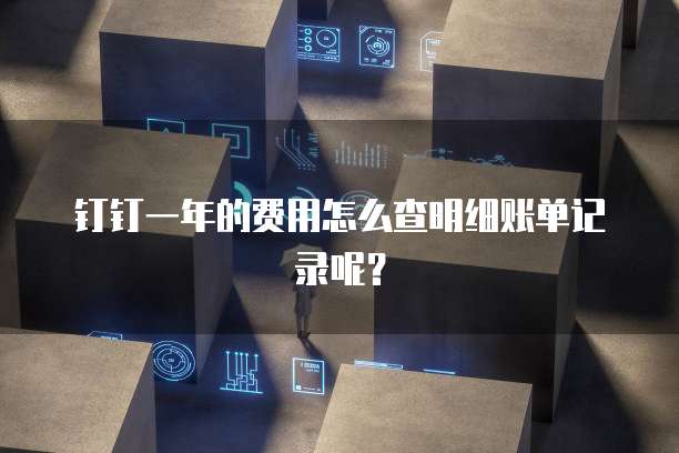 钉钉一年的费用怎么查明细账单记录呢?