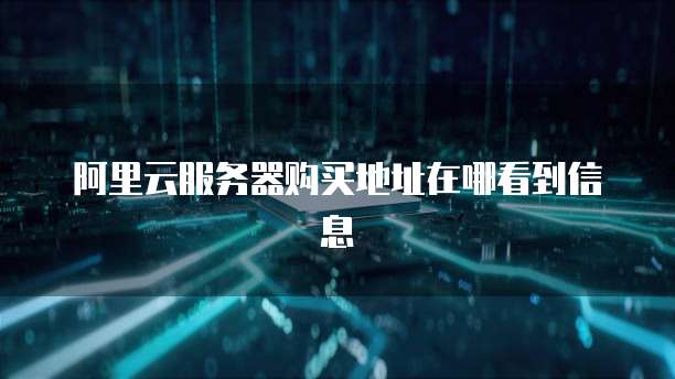 阿里云服务器购买地址在哪看到信息