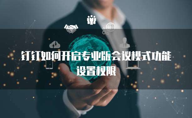 钉钉如何开启专业版会议模式功能设置权限