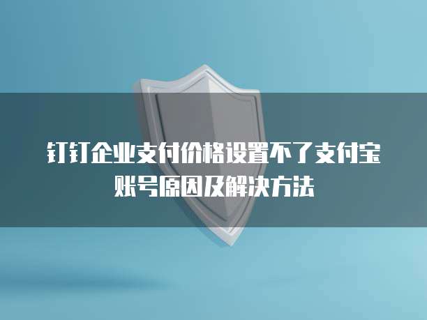 钉钉企业支付价格设置不了支付宝账号原因及解决方法
