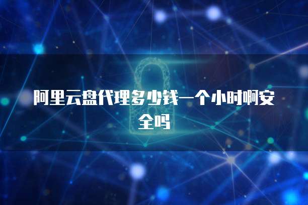 阿里云盘代理多少钱一个小时啊安全吗