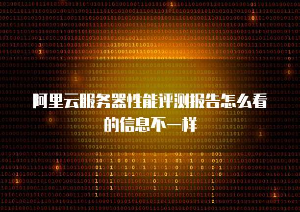 阿里云服务器性能评测报告怎么看的信息不一样