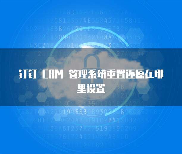 钉钉 CRM 管理系统重置还原在哪里设置