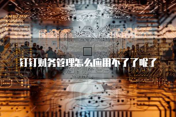 钉钉财务管理怎么应用不了了呢了