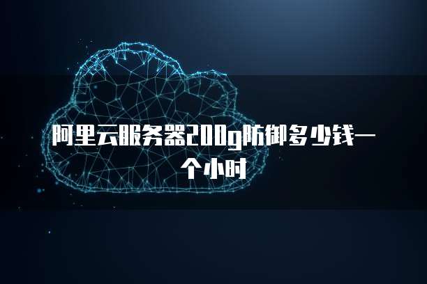 阿里云服务器200g防御多少钱一个小时