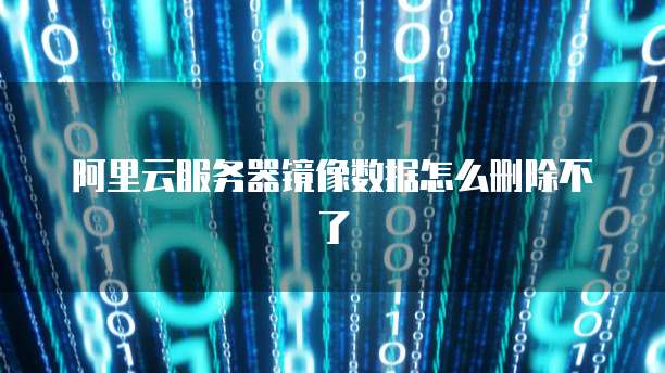 阿里云服务器镜像数据怎么删除不了