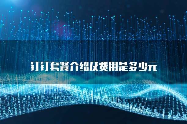 钉钉套餐介绍及费用是多少元