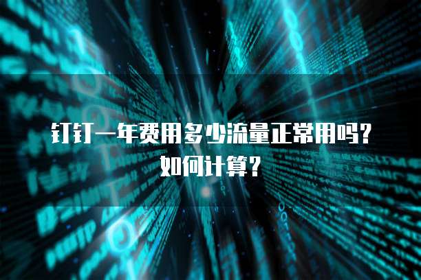 钉钉一年费用多少流量正常用吗?如何计算?
