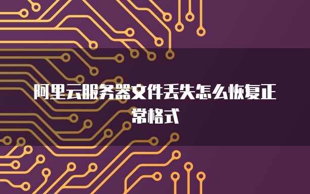阿里云服务器文件丢失怎么恢复正常格式