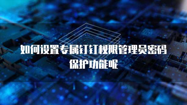 如何设置专属钉钉权限管理员密码保护功能呢