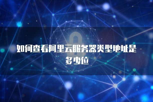 如何查看阿里云服务器类型地址是多少位