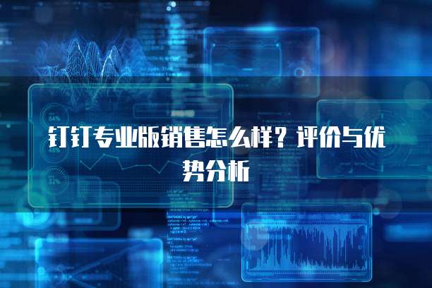 钉钉专业版销售怎么样？评价与优势分析