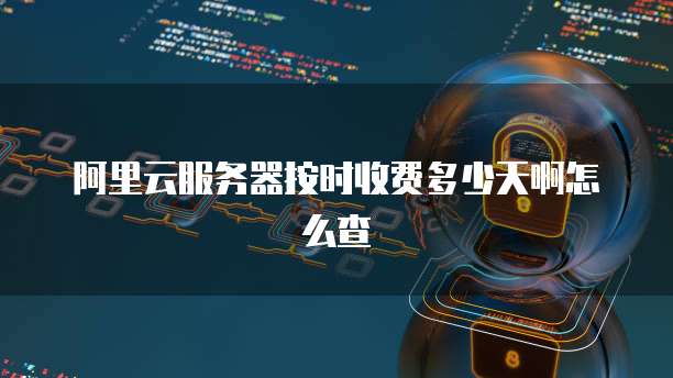 阿里云服务器按时收费多少天啊怎么查