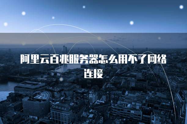 阿里云百兆服务器怎么用不了网络连接