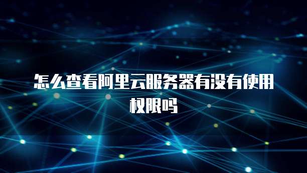 怎么查看阿里云服务器有没有使用权限吗