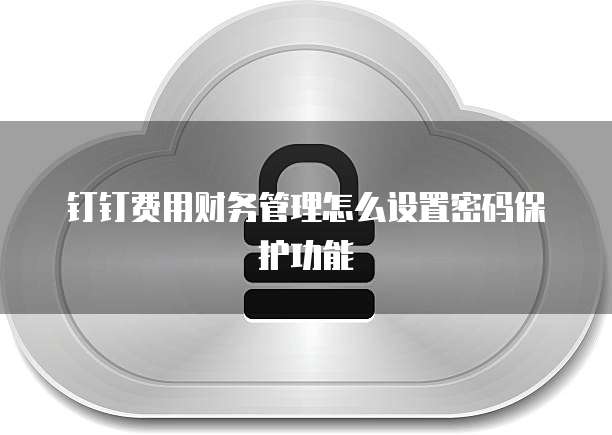 钉钉费用财务管理怎么设置密码保护功能