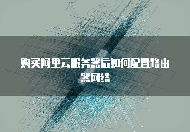 购买阿里云服务器后如何配置路由器网络