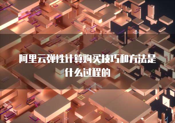 阿里云弹性计算购买技巧和方法是什么过程的