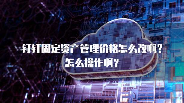 钉钉固定资产管理价格怎么改啊?怎么操作啊?