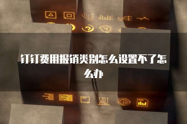钉钉费用报销类别怎么设置不了怎么办
