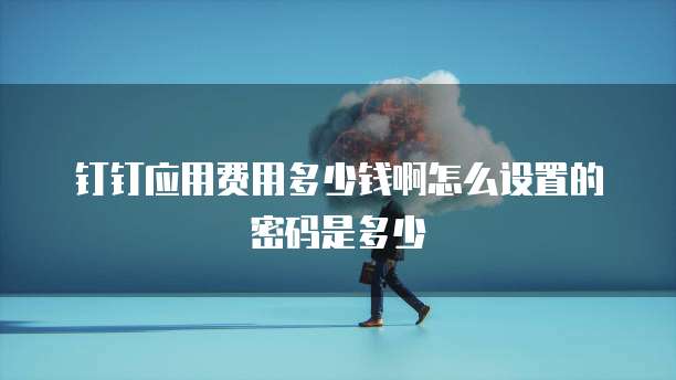 钉钉应用费用多少钱啊怎么设置的密码是多少