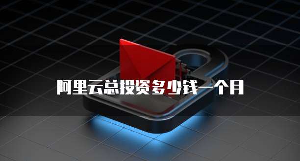 阿里云总投资多少钱一个月