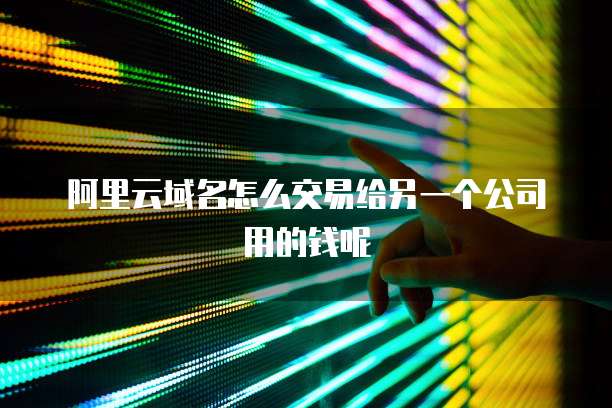 阿里云域名怎么交易给另一个公司用的钱呢