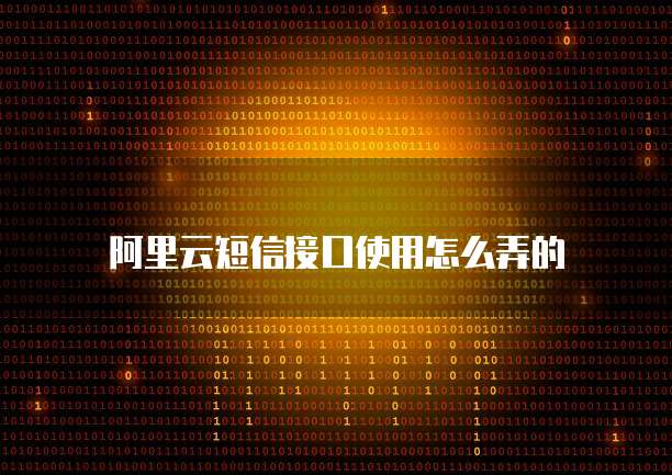 阿里云短信接口使用怎么弄的