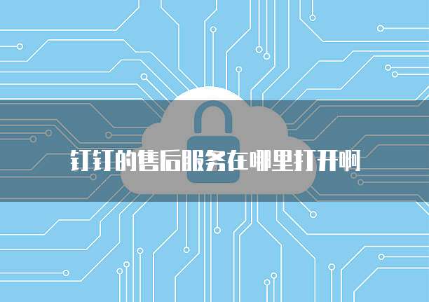 钉钉的售后服务在哪里打开啊