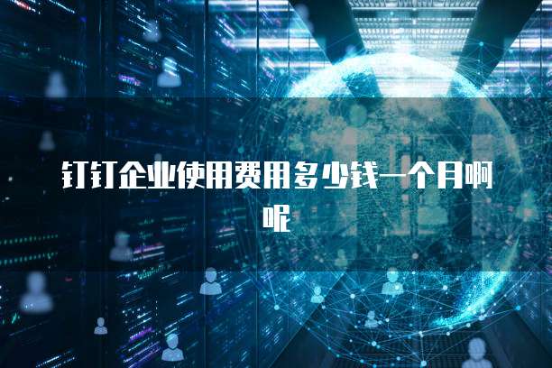 钉钉企业使用费用多少钱一个月啊呢