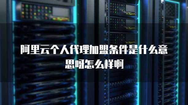 阿里云个人代理加盟条件是什么意思呀怎么样啊
