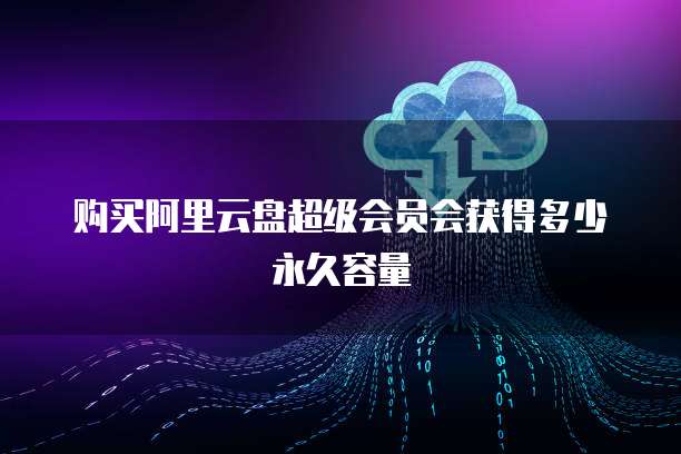 购买阿里云盘超级会员会获得多少永久容量