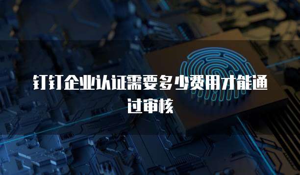 钉钉企业认证需要多少费用才能通过审核