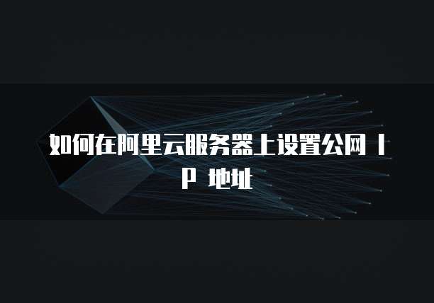 如何在阿里云服务器上设置公网 IP 地址