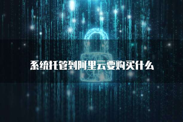 系统托管到阿里云要购买什么