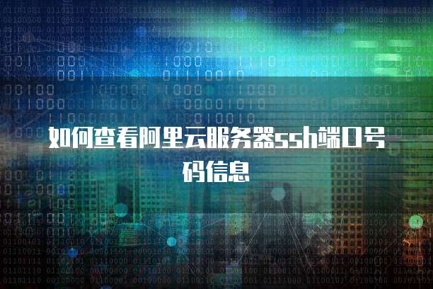 如何查看阿里云服务器ssh端口号码信息