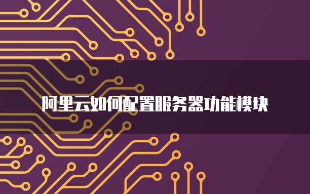 阿里云如何配置服务器功能模块