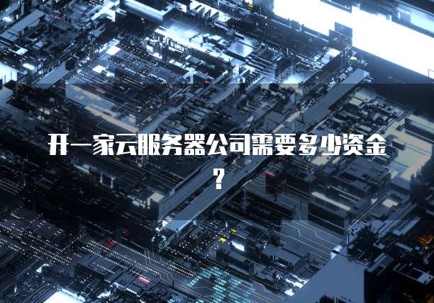 开一家云服务器公司需要多少资金？
