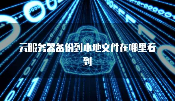 云服务器备份到本地文件在哪里看到