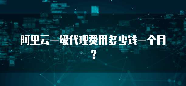 阿里云一级代理费用多少钱一个月？
