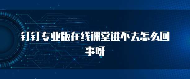 钉钉专业版在线课堂进不去怎么回事呀