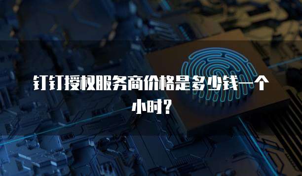 钉钉授权服务商价格是多少钱一个小时？