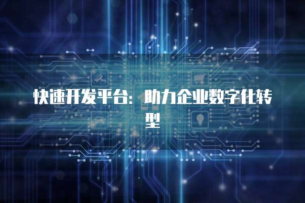 快速开发平台：助力企业数字化转型