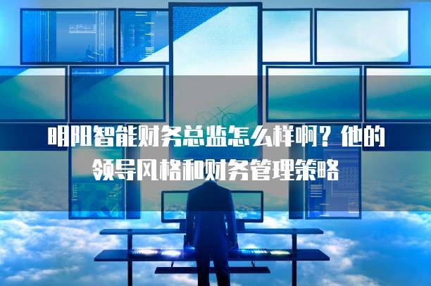 明阳智能财务总监怎么样啊？他的领导风格和财务管理策略