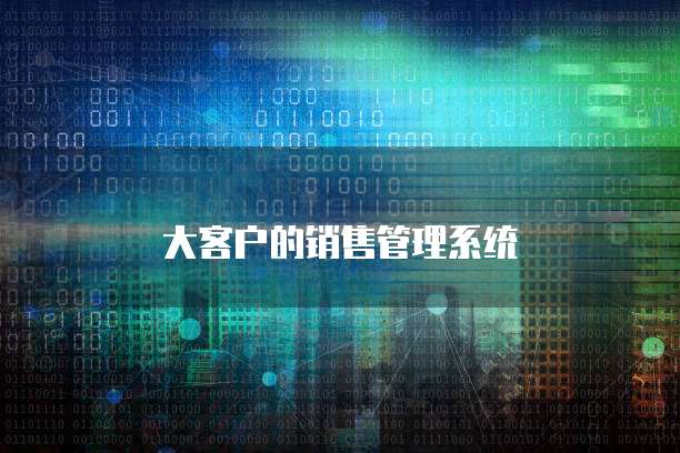 大客户的销售管理系统