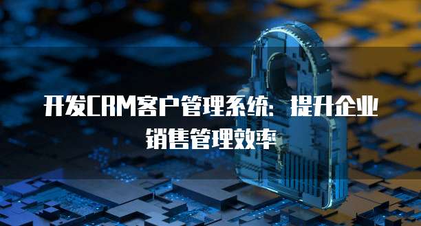 开发CRM客户管理系统：提升企业销售管理效率